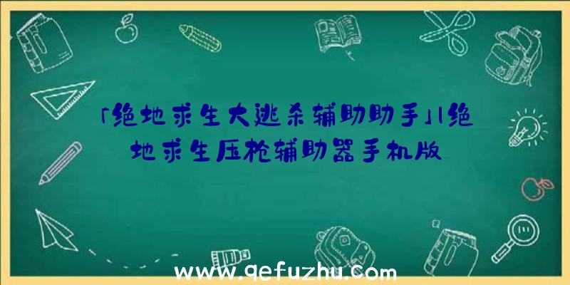 「绝地求生大逃杀辅助助手」|绝地求生压枪辅助器手机版
